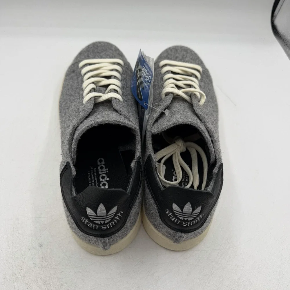 Adidas Stan Smith PC Wool Originals Shoes Men Sz 10.5 Grey/Black Sneakers AQ8452